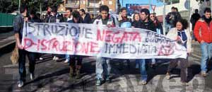 <p>La protesta degli studenti</p>