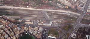 Un'immagine dall'alto della stazione Tiburtina