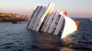 La Costa Concordia affondata al Giglio