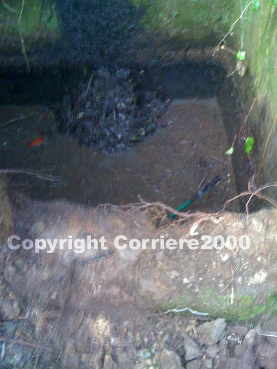 La vasca di scolo in cui è stato rinvenuto il cadavere