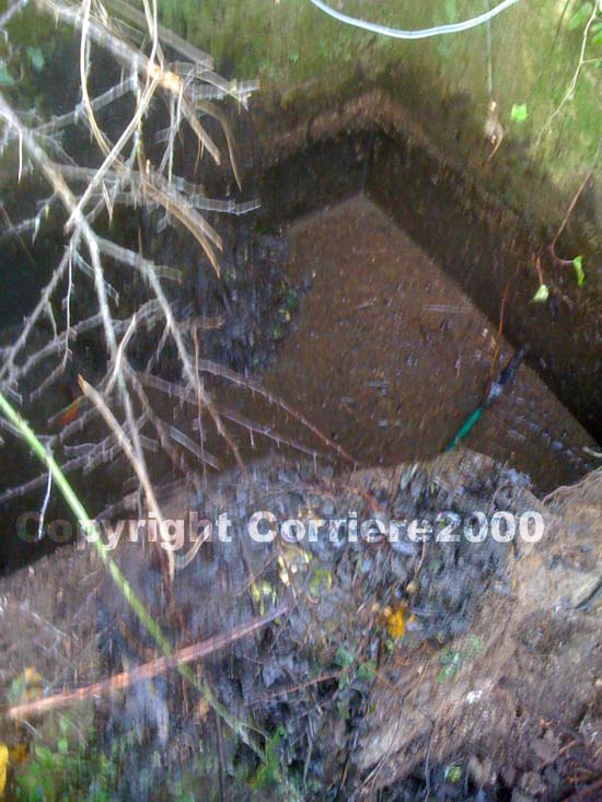 La vasca di scolo in cui è stato rinvenuto il cadavere