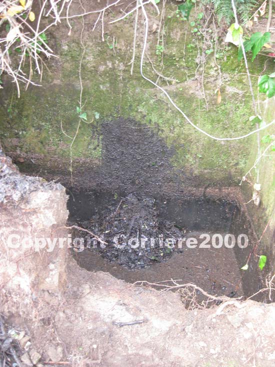 La vasca di scolo in cui è stato rinvenuto il cadavere