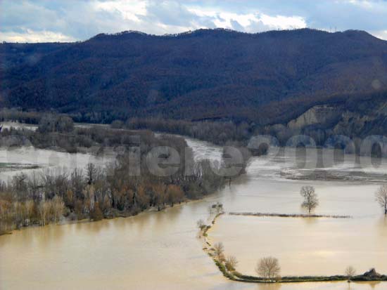 La valle del Tevere inondata tra Bomarzo e Attigliano